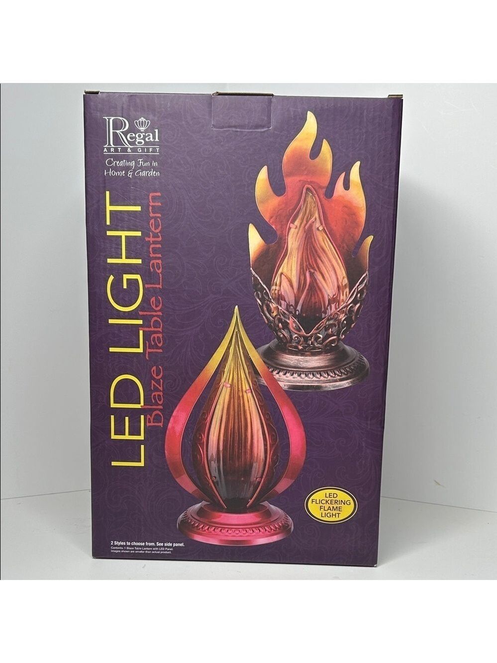 Regal Art & Gifts Red Blaze Solar Table Lantern